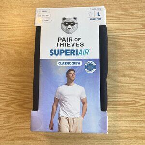 PAIR OF THIEVES Superiair 3-Pack Crew T-Shirt Ultra Soft Men's Large L Black NWT